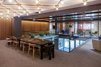 Mezzanine with individual, collaborative, & flex workspaces